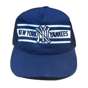 Vintage New York Yankees Snapback Hat Cap Trucker Mesh MLB Baseball Made In USA